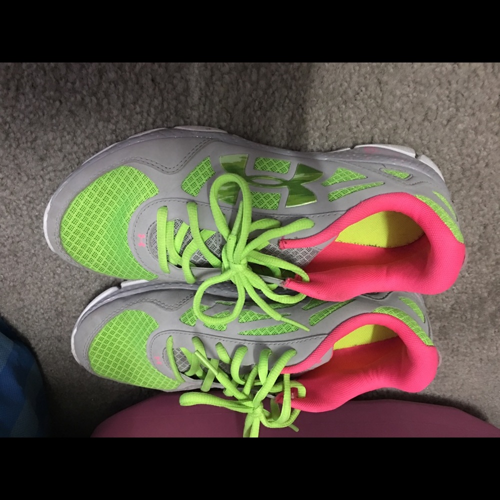 Under Armour bright neon sneakers